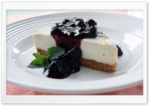 Cheese Cake With Blueberry Sauce Ultra HD Wallpaper for 4K UHD Widescreen desktop, tablet & smartphone