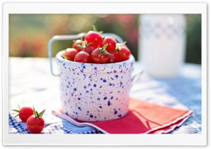 Cherry Tomatoes Bucket Ultra HD Wallpaper for 4K UHD Widescreen desktop, tablet & smartphone