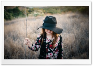 Child Girl wearing a Hat, Outdoor Ultra HD Wallpaper for 4K UHD Widescreen desktop, tablet & smartphone