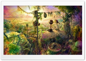 Childhood Painting Ultra HD Wallpaper for 4K UHD Widescreen desktop, tablet & smartphone
