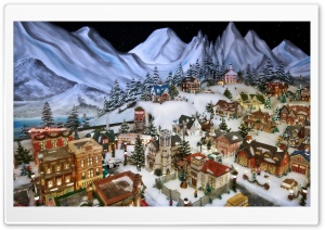 Christmas Eve in the Little Village Ultra HD Wallpaper for 4K UHD Widescreen desktop, tablet & smartphone