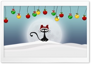 Christmas Retro Cat Ultra HD Wallpaper for 4K UHD Widescreen desktop, tablet & smartphone