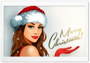 Christmas Santa Girl Ultra HD Wallpaper for 4K UHD Widescreen desktop, tablet & smartphone