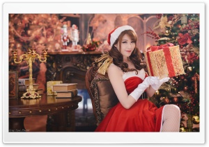 Christmas Santa Girl Dress Ultra HD Wallpaper for 4K UHD Widescreen desktop, tablet & smartphone