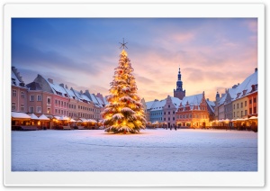 Christmas Tree Downtown Ultra HD Wallpaper for 4K UHD Widescreen desktop, tablet & smartphone