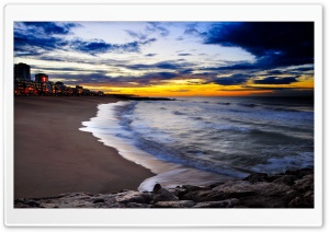 City Beach Nightfall Ultra HD Wallpaper for 4K UHD Widescreen desktop, tablet & smartphone