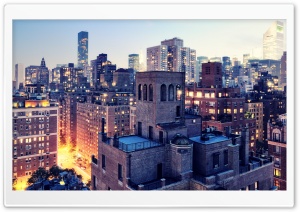 City Buildings At Night Ultra HD Wallpaper for 4K UHD Widescreen desktop, tablet & smartphone