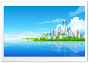 City Illustration Ultra HD Wallpaper for 4K UHD Widescreen desktop, tablet & smartphone