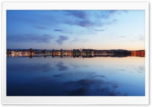 City Lake At Night Ultra HD Wallpaper for 4K UHD Widescreen desktop, tablet & smartphone