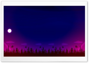 City Night Illustration Ultra HD Wallpaper for 4K UHD Widescreen desktop, tablet & smartphone