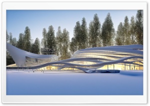 Clatrava Building in the Snow big Ultra HD Wallpaper for 4K UHD Widescreen desktop, tablet & smartphone