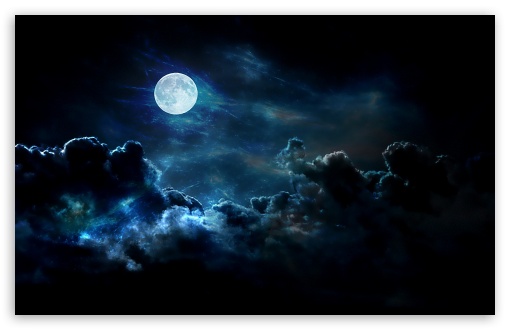 Clouds Nature Night Moon HD UltraHD Wallpaper for Wide 16:10 Widescreen WHXGA WQXGA WUXGA WXGA ;