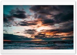 Cloudy Beach Sunset Ultra HD Wallpaper for 4K UHD Widescreen desktop, tablet & smartphone