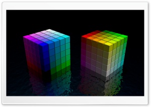 Colorful Cubes Black Ultra HD Wallpaper for 4K UHD Widescreen desktop, tablet & smartphone