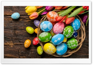 Colorful Easter Eggs 2022 Spring Ultra HD Wallpaper for 4K UHD Widescreen desktop, tablet & smartphone