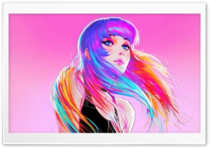 Colorful Girl Illustration Ultra HD Wallpaper for 4K UHD Widescreen desktop, tablet & smartphone