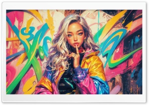 Colorful Graffiti, Urban, Girl, Drawing Ultra HD Wallpaper for 4K UHD Widescreen desktop, tablet & smartphone