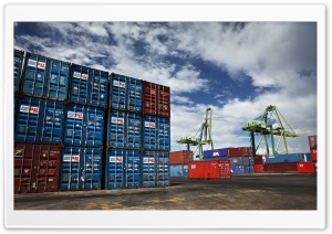 Containers In The Port Ultra HD Wallpaper for 4K UHD Widescreen desktop, tablet & smartphone