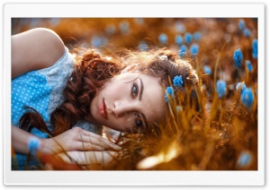 Cute, Girl, Flowers Ultra HD Wallpaper for 4K UHD Widescreen desktop, tablet & smartphone