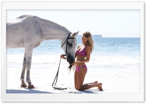 Cute Girl With Horse Ultra HD Wallpaper for 4K UHD Widescreen desktop, tablet & smartphone