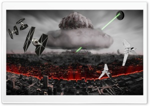 Death Star Destroying A City Ultra HD Wallpaper for 4K UHD Widescreen desktop, tablet & smartphone