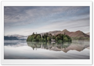 Derwent Island House Lake Water Reflection Ultra HD Wallpaper for 4K UHD Widescreen desktop, tablet & smartphone