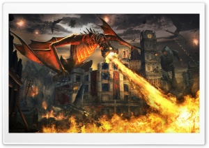Dragon Breathing Fire Ultra HD Wallpaper for 4K UHD Widescreen desktop, tablet & smartphone