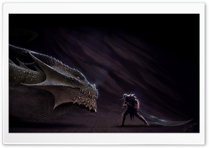 Dragon vs Hero Ultra HD Wallpaper for 4K UHD Widescreen desktop, tablet & smartphone