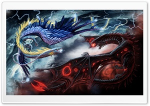 Dragons Battle Ultra HD Wallpaper for 4K UHD Widescreen desktop, tablet & smartphone