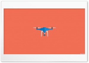 Drone Minimal Artwork - Orange Ultra HD Wallpaper for 4K UHD Widescreen desktop, tablet & smartphone