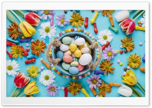 Easter Eggs 2022 Spring Ultra HD Wallpaper for 4K UHD Widescreen desktop, tablet & smartphone