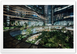 Eco Building, Green Heart, Marina One, Singapore Ultra HD Wallpaper for 4K UHD Widescreen desktop, tablet & smartphone