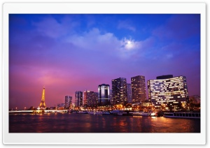 Eiffel Tower, City At Night Ultra HD Wallpaper for 4K UHD Widescreen desktop, tablet & smartphone