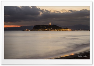 Enoshima Beach at Night, Japan Ultra HD Wallpaper for 4K UHD Widescreen desktop, tablet & smartphone