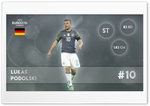 Euro 2016 -  Lukas Podolski Ultra HD Wallpaper for 4K UHD Widescreen desktop, tablet & smartphone