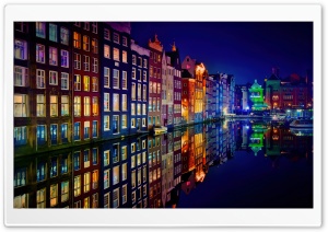European City by Night Ultra HD Wallpaper for 4K UHD Widescreen desktop, tablet & smartphone