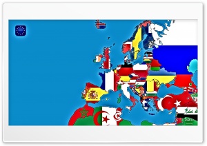 European map with flags Ultra HD Wallpaper for 4K UHD Widescreen desktop, tablet & smartphone