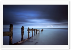 Evening Blue Sea Ultra HD Wallpaper for 4K UHD Widescreen desktop, tablet & smartphone