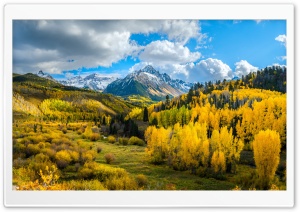 Fall Mountain Landscape, Yellow Trees Ultra HD Wallpaper for 4K UHD Widescreen desktop, tablet & smartphone