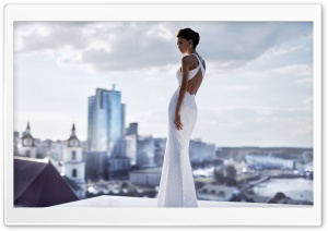 Fashion Model in a Beautiful White Dress Ultra HD Wallpaper for 4K UHD Widescreen desktop, tablet & smartphone