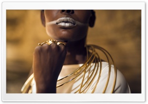 Fashion Model Make-up Gold Jewelry Ultra HD Wallpaper for 4K UHD Widescreen desktop, tablet & smartphone