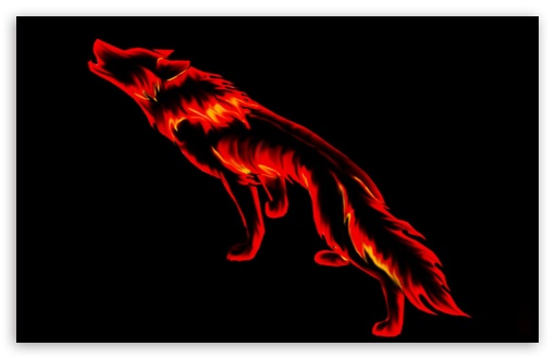 Fire Wolf Drawing UltraHD Wallpaper for Wide 16:10 Widescreen WHXGA WQXGA WUXGA WXGA ;