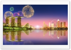 Fireworks at Sunset Ultra HD Wallpaper for 4K UHD Widescreen desktop, tablet & smartphone