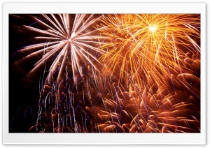 Fireworks in the Night Sky Ultra HD Wallpaper for 4K UHD Widescreen desktop, tablet & smartphone