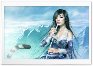 Flutist Painting Ultra HD Wallpaper for 4K UHD Widescreen desktop, tablet & smartphone
