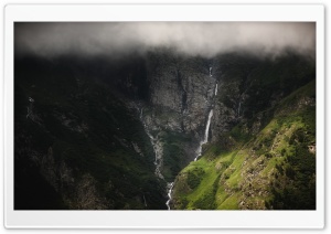 French Alps Mountain Waterfall Ultra HD Wallpaper for 4K UHD Widescreen desktop, tablet & smartphone