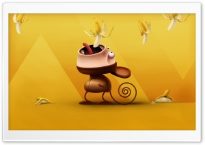 Funny Monkey Eating Bananas Ultra HD Wallpaper for 4K UHD Widescreen desktop, tablet & smartphone