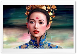 Geisha Painting Ultra HD Wallpaper for 4K UHD Widescreen desktop, tablet & smartphone