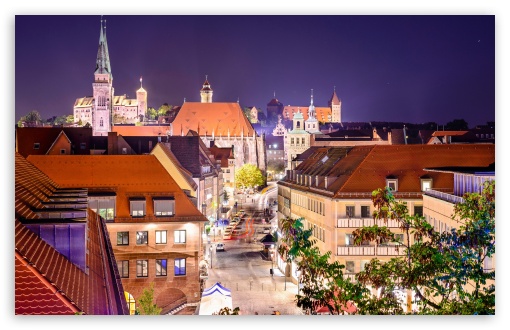 Germany Nuremberg Night UltraHD Wallpaper for Wide 16:10 Widescreen WHXGA WQXGA WUXGA WXGA ;