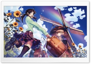 Girl And Sunflowers Ultra HD Wallpaper for 4K UHD Widescreen desktop, tablet & smartphone